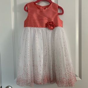 George Coral & White Dress - 5T
